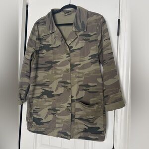 Express Camouflage Jacket with White Chevron Design